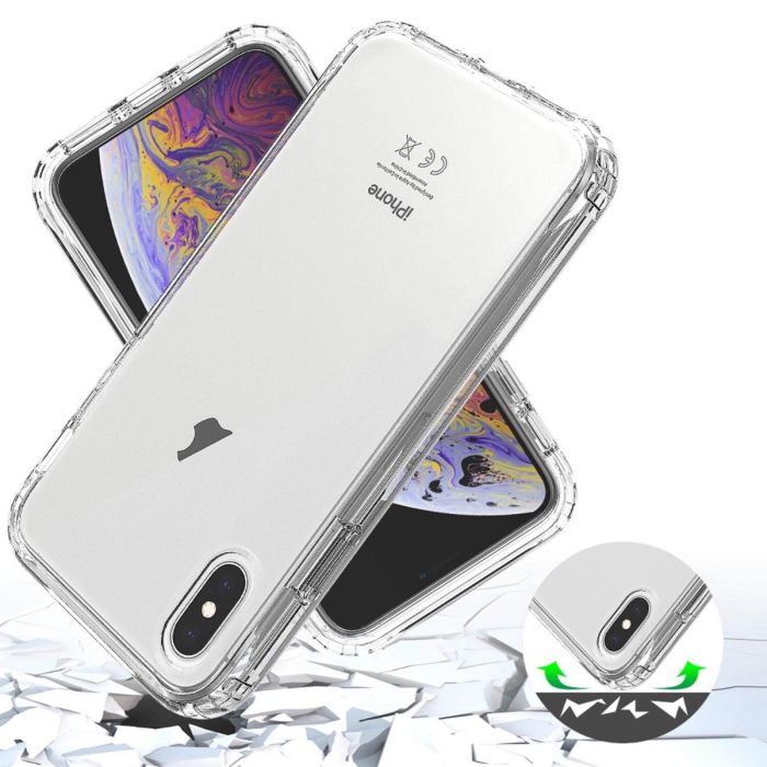 iPhone X/XS screenprotector & hoes transparant achterkant