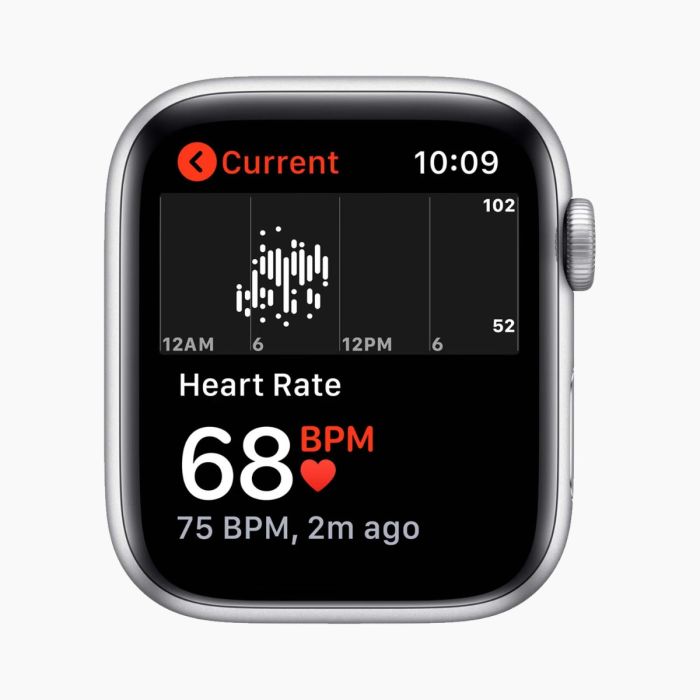 Apple Watch SE 2020 reconditionnée 40 mm, boîtier en aluminium argenté, Wi‑Fi, avec bracelet sport blanc