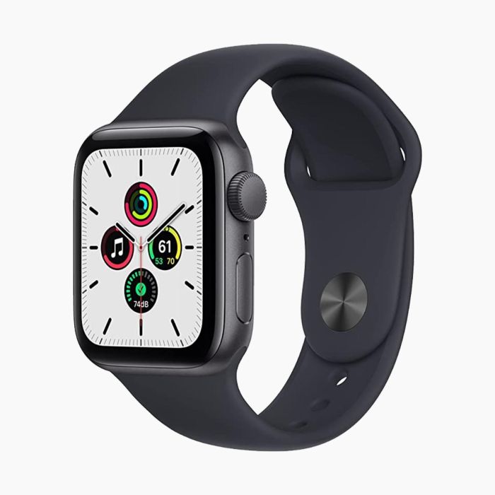 Apple Watch SE 2020 40 mm en aluminium noir reconditionnée Wi‑Fi avec bracelet sport noir