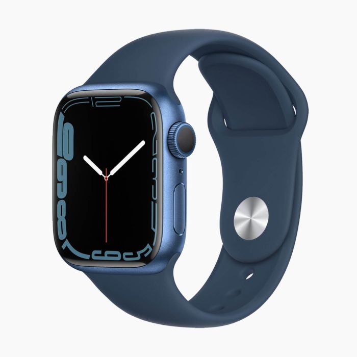 Refurbished Apple Watch Series 7 45mm aluminium blauw 4G met blauw sportbandje                            