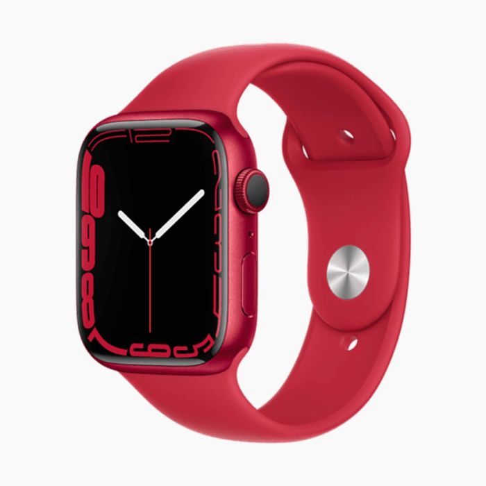 Apple Watch Series 7 reconditionnée 45 mm en aluminium rouge 4G avec bracelet sport rouge