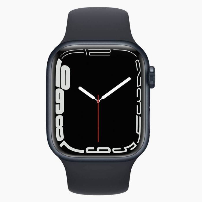 Refurbished Apple Watch Series 7 41mm aluminium zwart wifi met zwart sportbandje                            