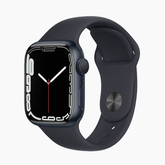 Apple Watch Series 7 reconditionnée 41 mm aluminium noir 4G avec bracelet sport noir