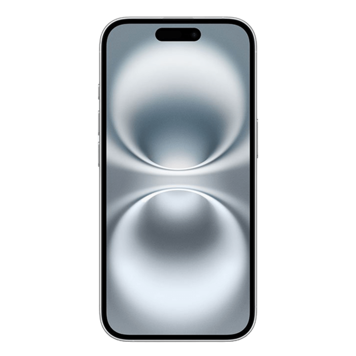 iPhone 16 wit, voorkant met scherm                            