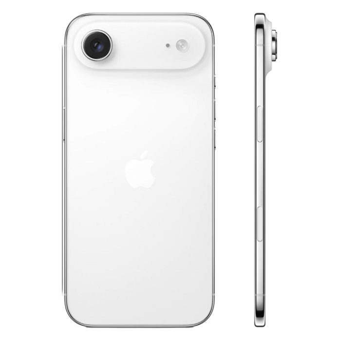 iPhone Air wolkwit, achterkant met camera en zijkant