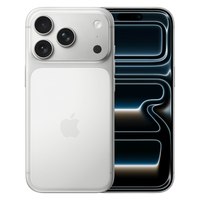 iPhone 17 Pro zilver, voor- en achterkant