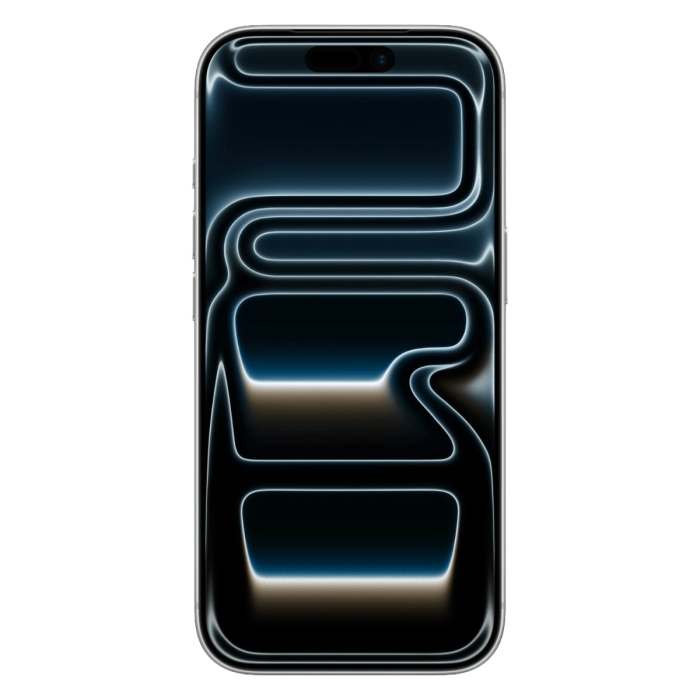 iPhone 17 Pro zilver, voorkant met scherm                            