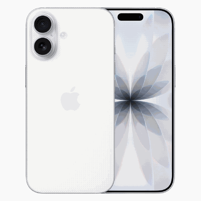 iPhone 17 wit, voor- en achterkant