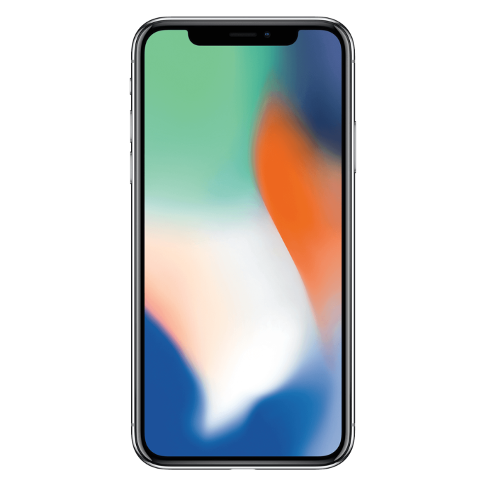 iPhone X zilver, voorkant met scherm                            