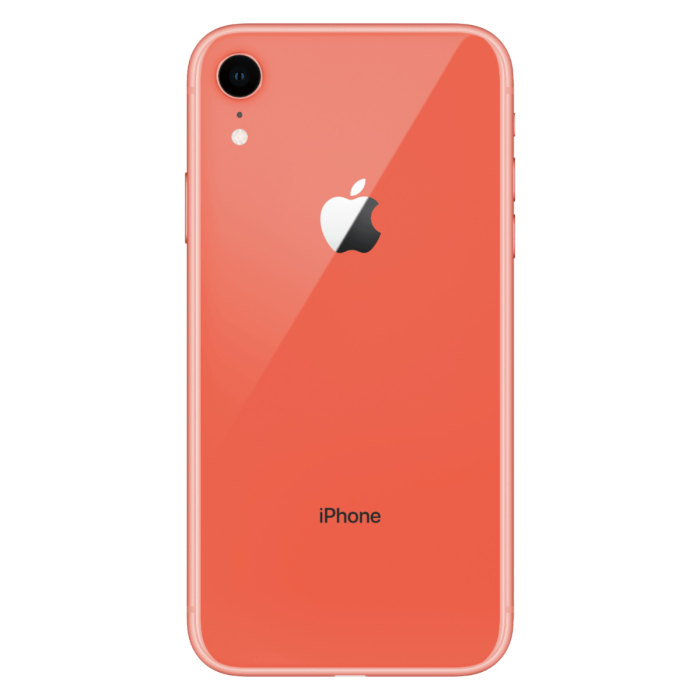 iPhone XR corail, face arrière avec appareil photo simple