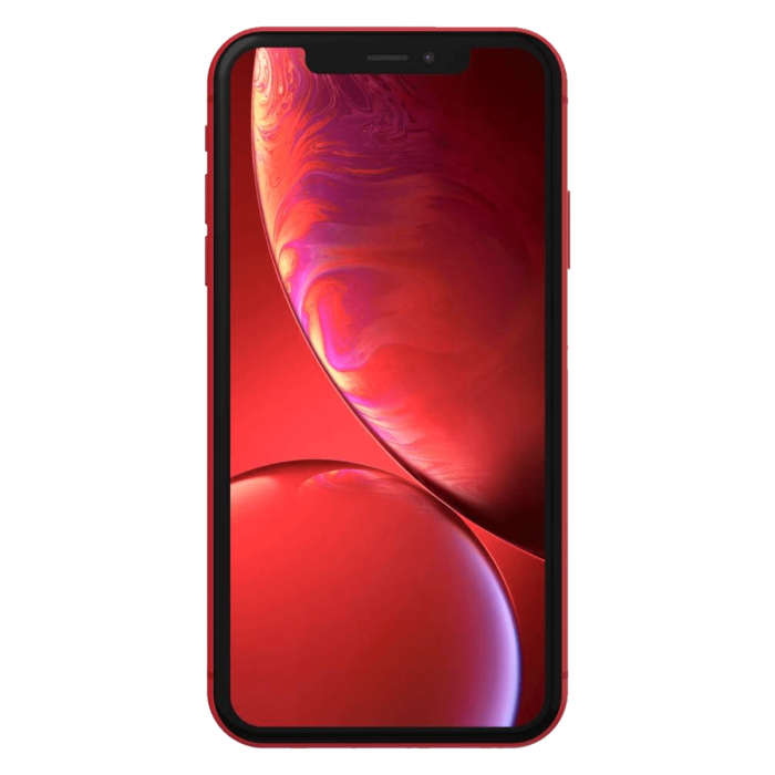 iPhone XR rouge, face avant avec écran