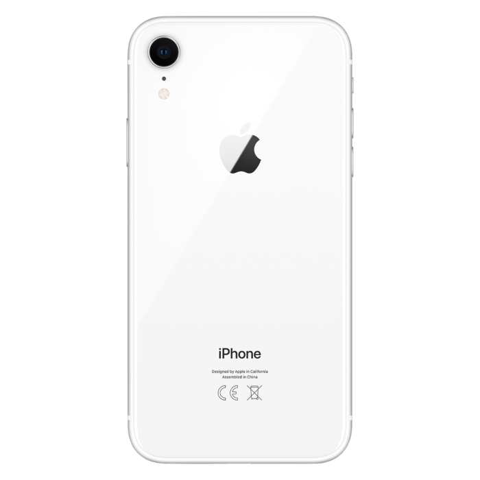 iPhone XR wit, achterkant met enkele camera                            