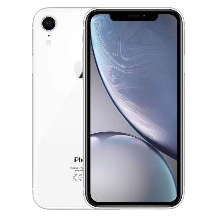iPhone XR wit, voor- en achterkant