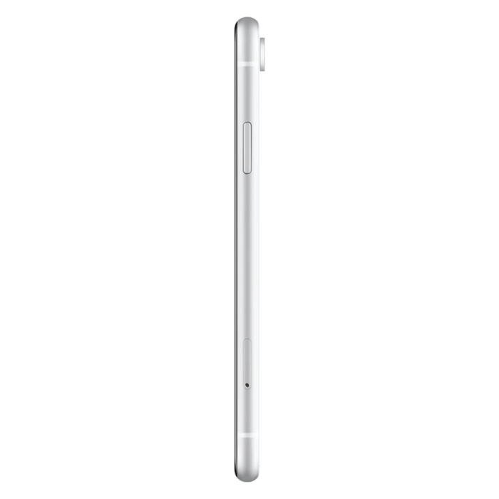  iPhone XR wit, zijkant met zijknop en simkaarthouder                           