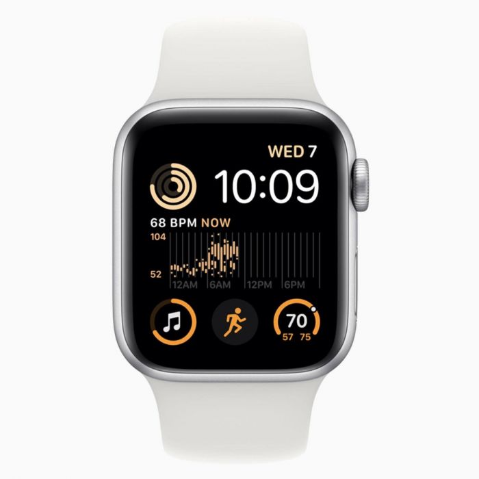 Apple Watch SE 2022 40 mm aluminium argent wifi avec bracelet sport blanc