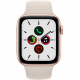 Apple Watch SE 2020 40 mm aluminium or wifi reconditionné avec bracelet sport blanc antique
                            