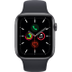 Refurbished Apple Watch SE 2020 44 mm aluminium zwart 4G met zwart sportbandje           
                            