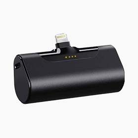 Zwarte Mini Powerbank (4800 mAh) geschikt voor lightning      