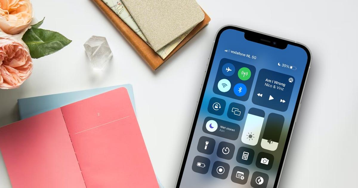 iPhone bedieningspaneel, bijzonder handig