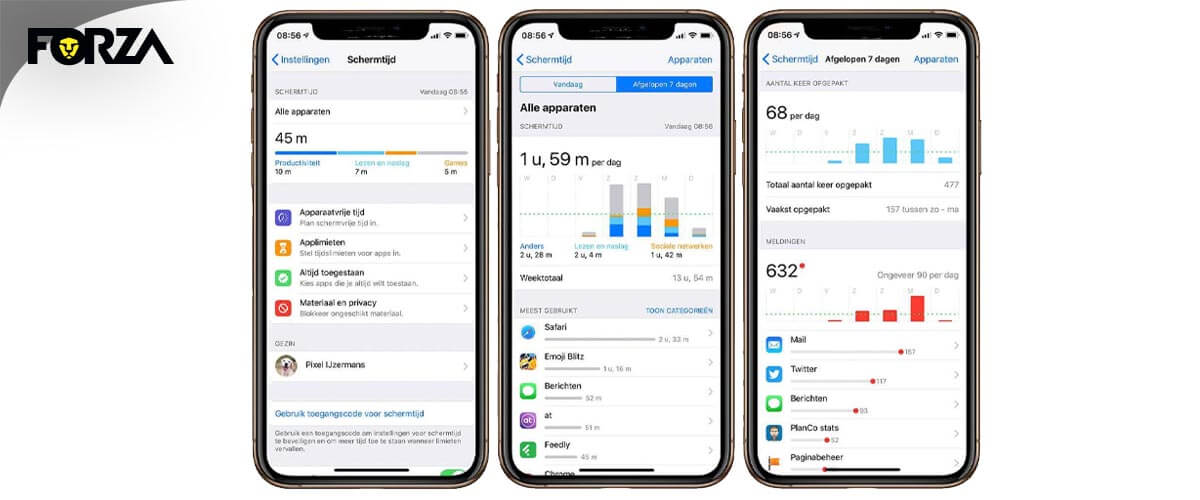 Schermtijd op iPhone