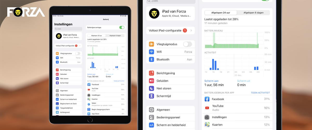 iPad batterij instellingen
