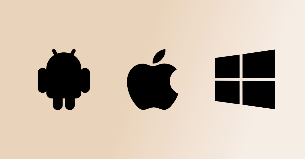 logos windows, apple, android