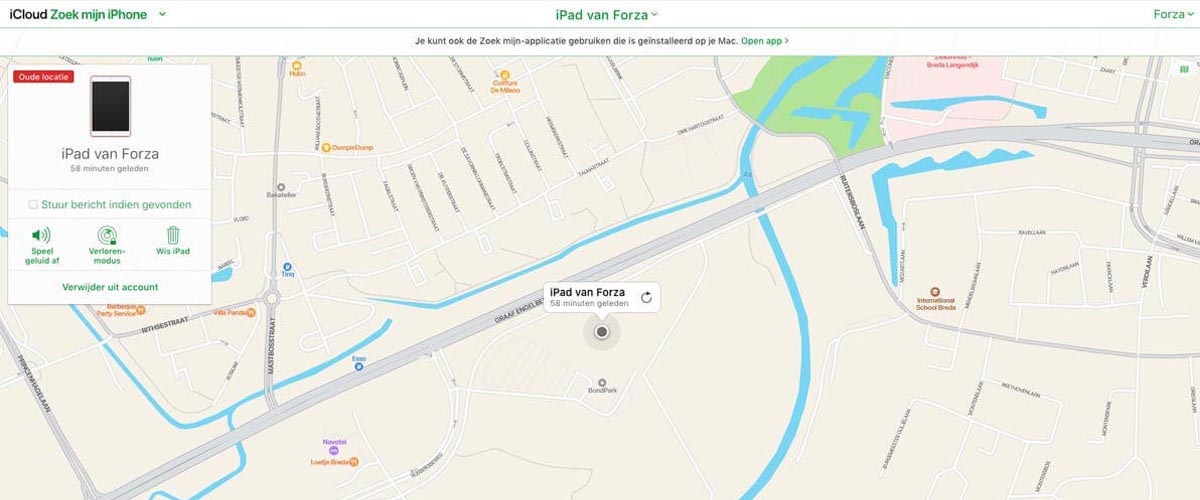Zoek mijn iPad uitschakelen via PC