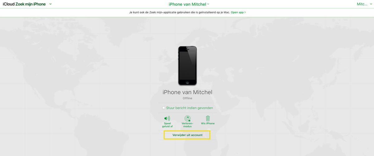 iPhone verwijderen uit Zoek Mijn iPhone