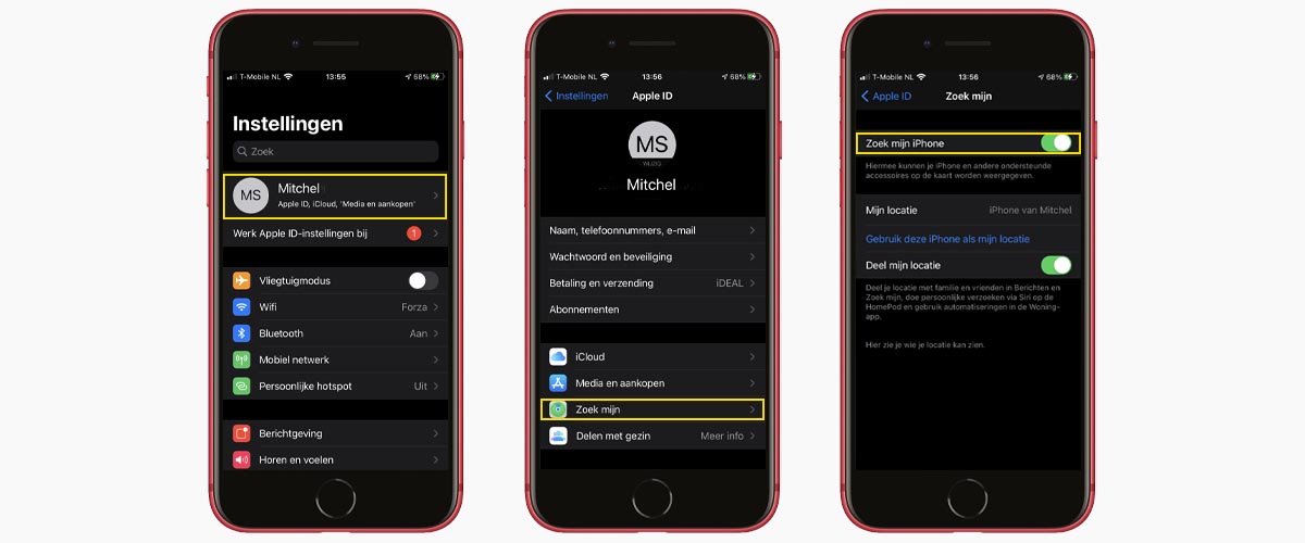 op iPhone Zoek Mijn iPhone uitschakelen