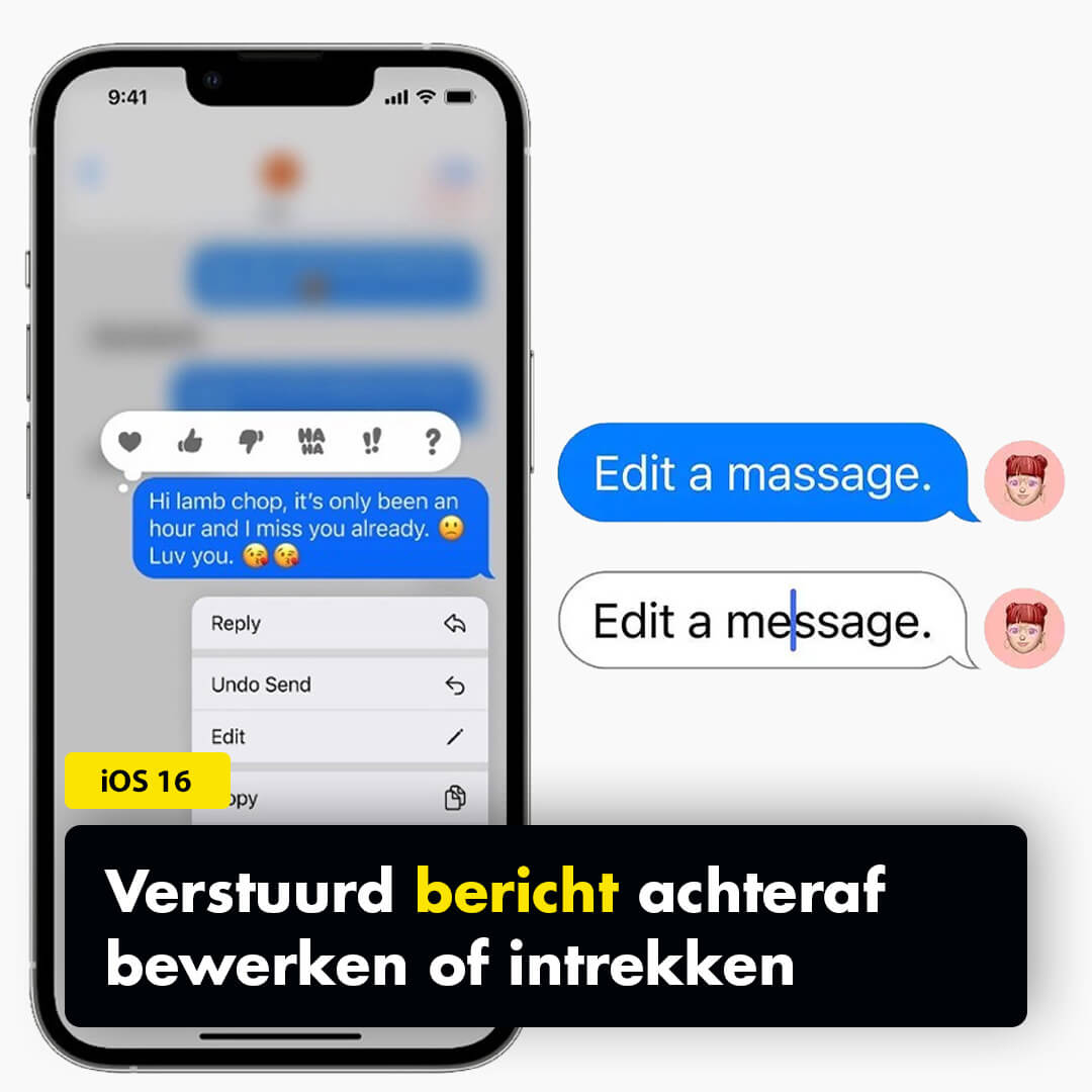 iOS 16 berichten intrekken en achteraf bewerken