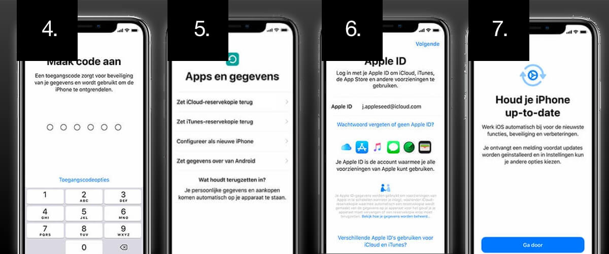 nieuwe iphone instellen
