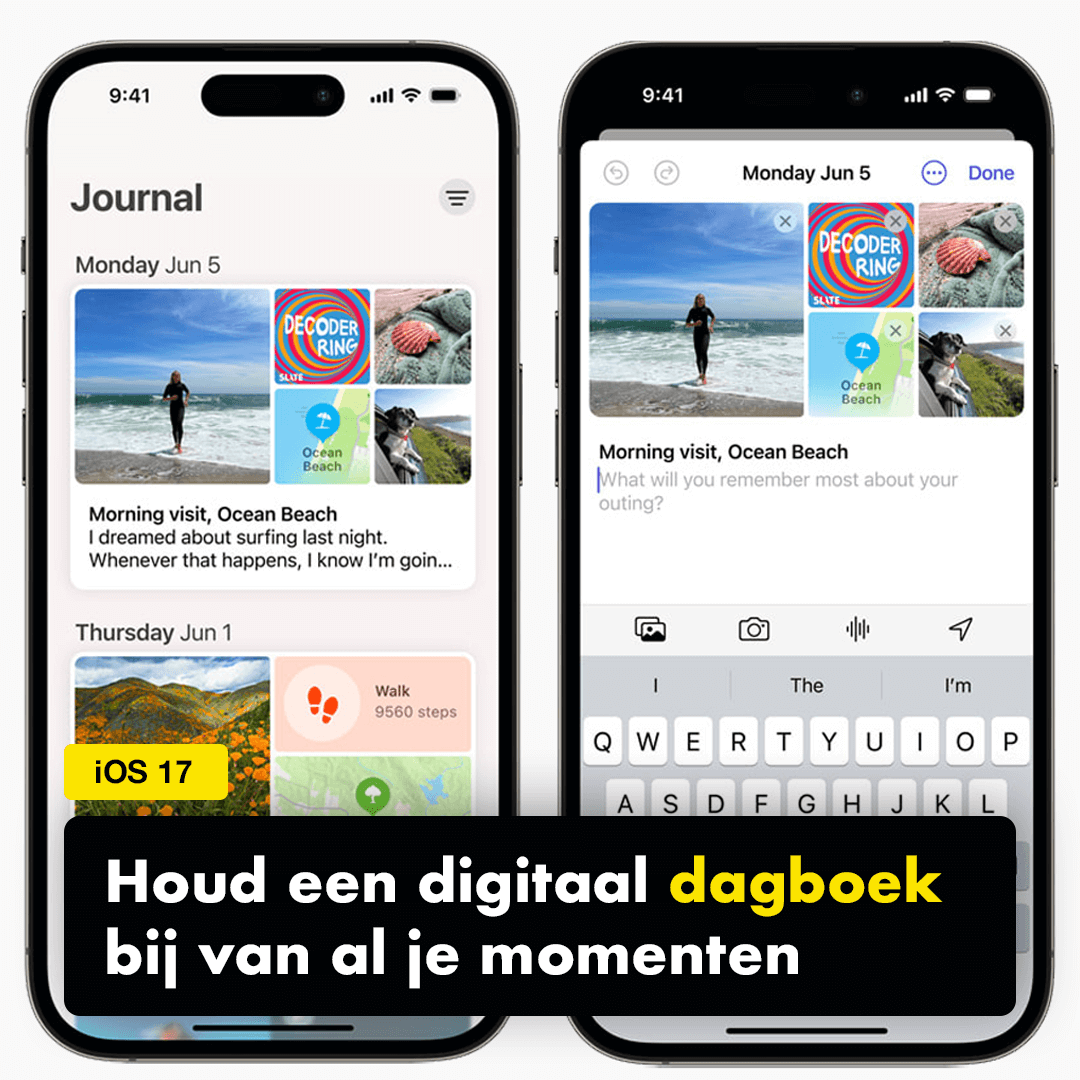 iOS 17 dagboek